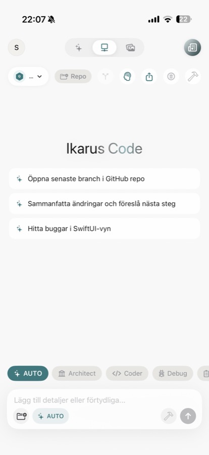 Ikarus Code — agentläge